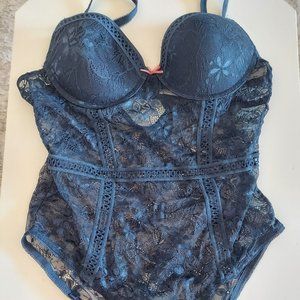 Navy Blue Sexy lace body suit